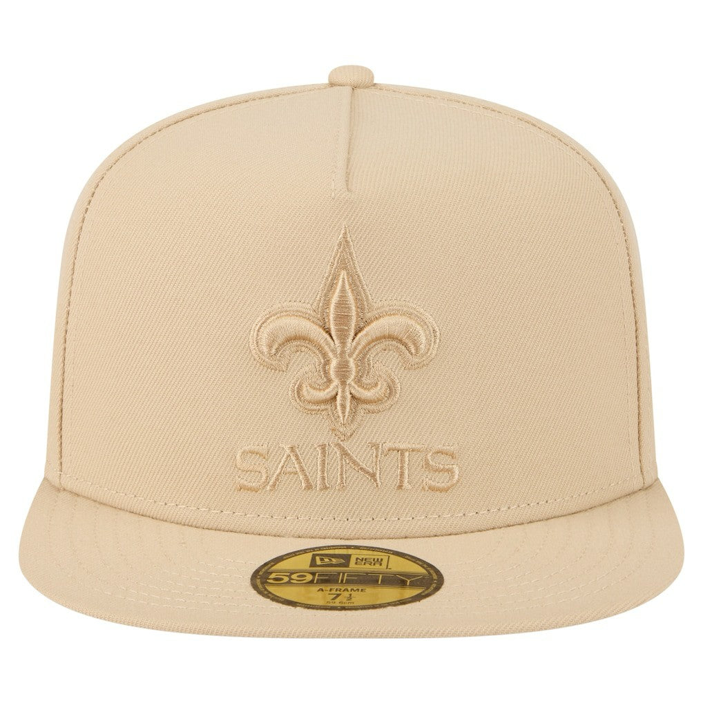 New Orleans Saints New Era Color Pack A-Frame 59FIFTY Fitted Hat - Light Beige Hats