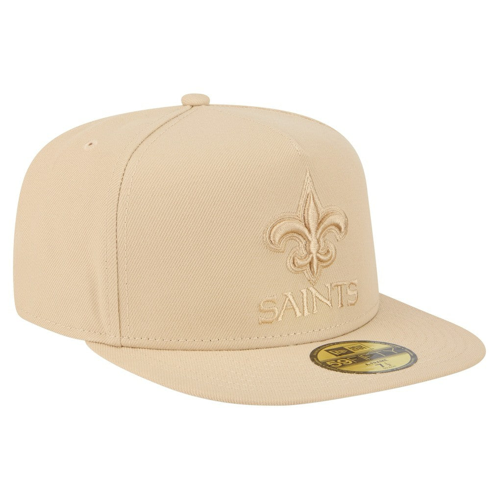 New Orleans Saints New Era Color Pack A-Frame 59FIFTY Fitted Hat - Light Beige Hats