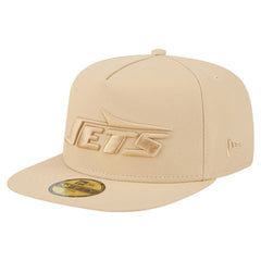 New York Jets New Era Color Pack A-Frame 59FIFTY Fitted Hat - Beige Hats