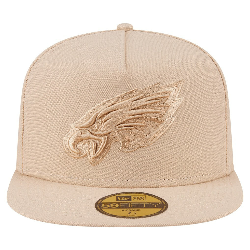 Philadelphia Eagles New Era Color Pack A-Frame 59FIFTY Fitted Hat - Light Beige Hats