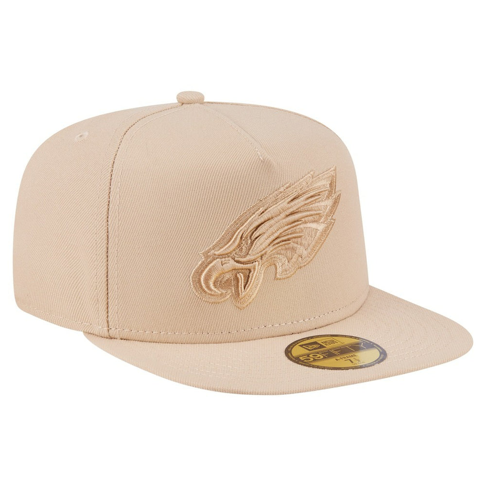 Philadelphia Eagles New Era Color Pack A-Frame 59FIFTY Fitted Hat - Light Beige Hats