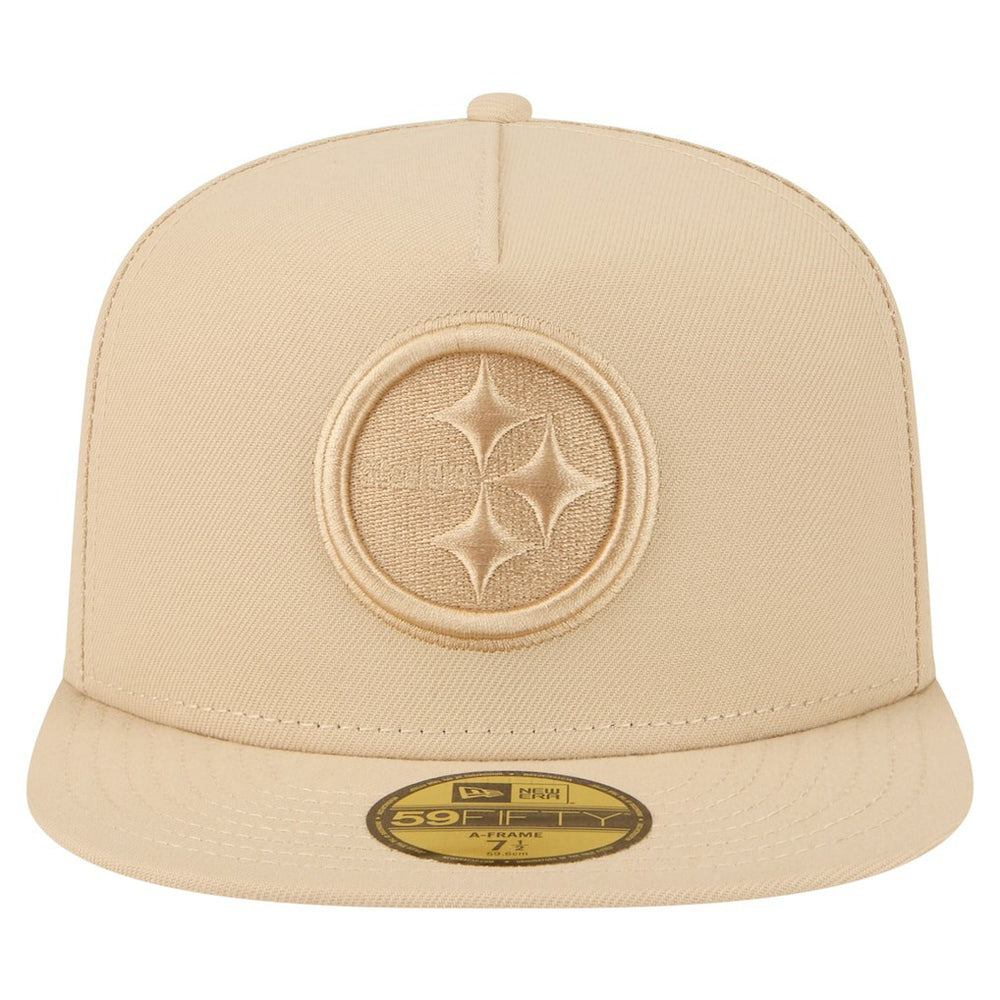Pittsburgh Steelers New Era Color Pack A-Frame 59FIFTY Fitted Hat - Beige Hats