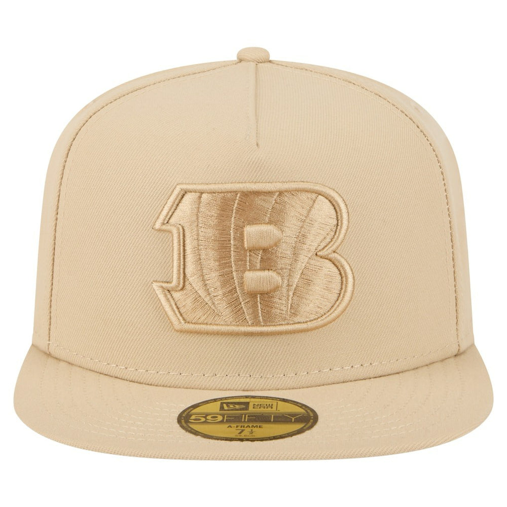 Cincinnati Bengals New Era Color Pack A-Frame 59FIFTY Fitted Hat - Light Beige Hats