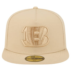 Cincinnati Bengals New Era Color Pack A-Frame 59FIFTY Fitted Hat - Light Beige Hats