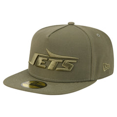 New York Jets New Era Color Pack A-Frame 59FIFTY Fitted Hat - Olive Hats