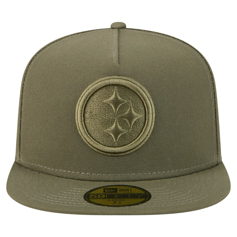 Pittsburgh Steelers New Era Color Pack A-Frame 59FIFTY Fitted Hat - Olive Hats