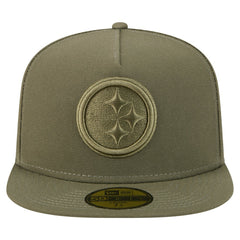 Pittsburgh Steelers New Era Color Pack A-Frame 59FIFTY Fitted Hat - Olive Hats