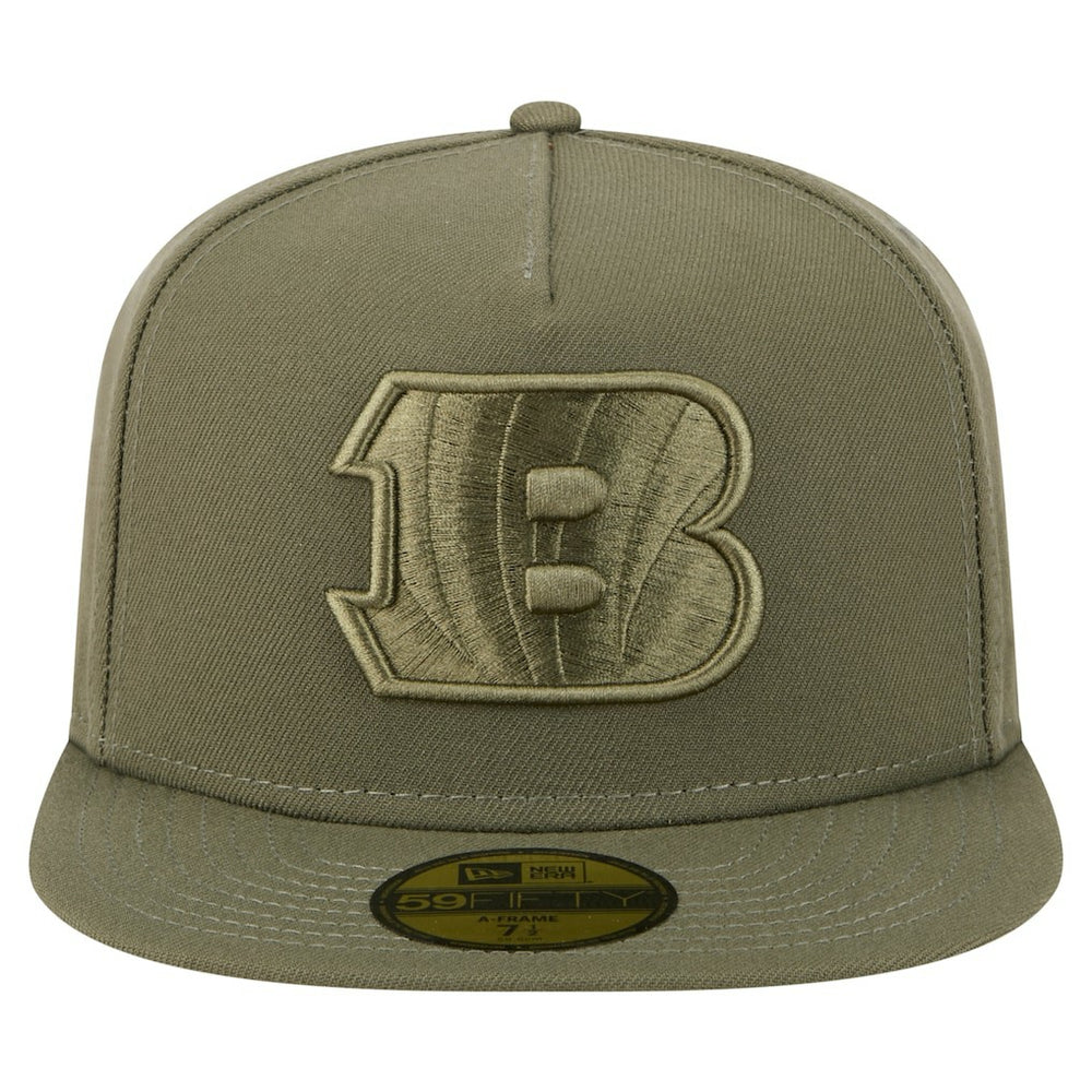 Cincinnati Bengals New Era Color Pack A-Frame 59FIFTY Fitted Hat - Olive Hats