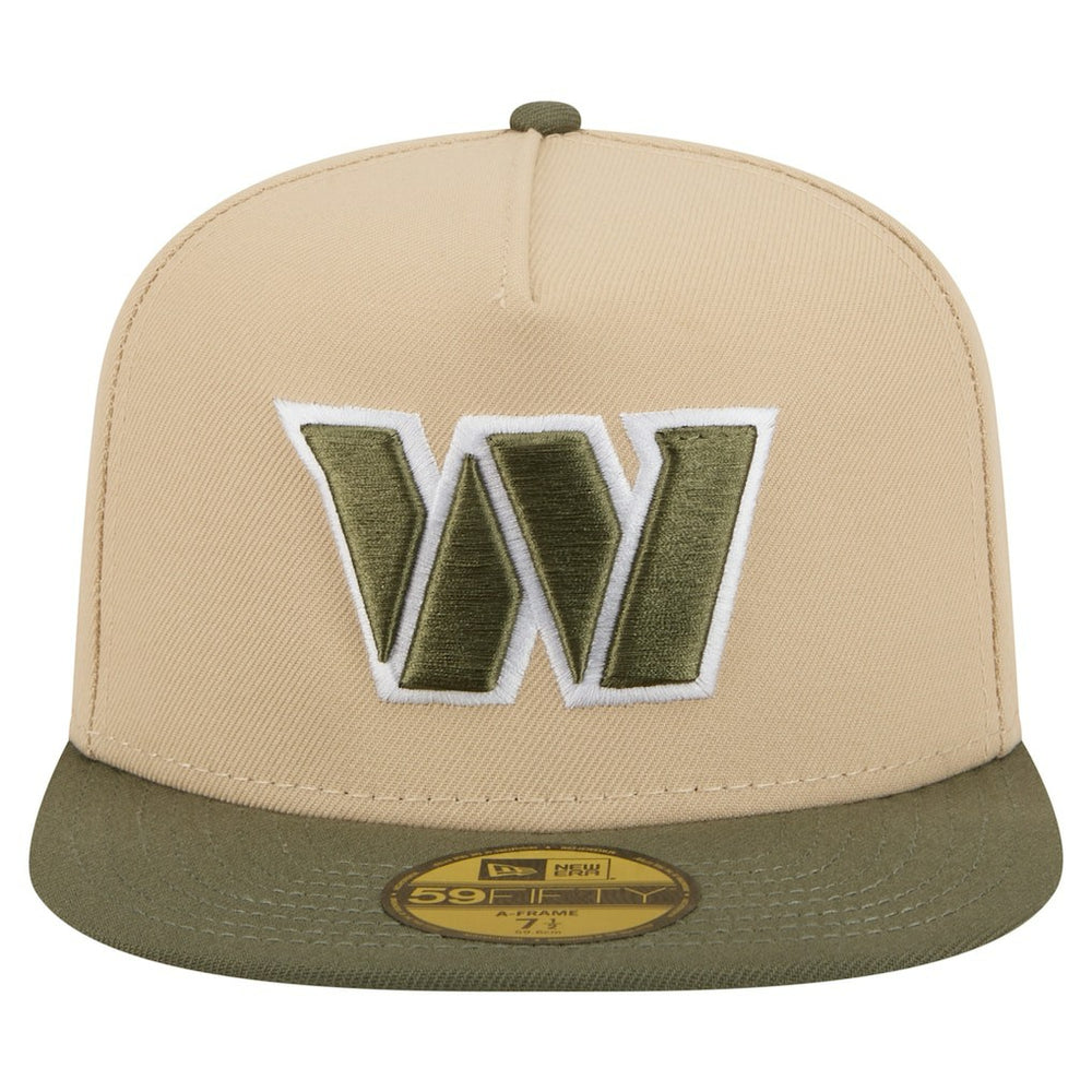 Washington Commanders New Era Color Pack A-Frame 59FIFTY Fitted Hat - Beige/Olive Hats