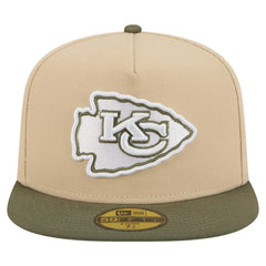Kansas City Chiefs New Era Color Pack A-Frame 59FIFTY Fitted Hat - Light Beige/Olive Hats