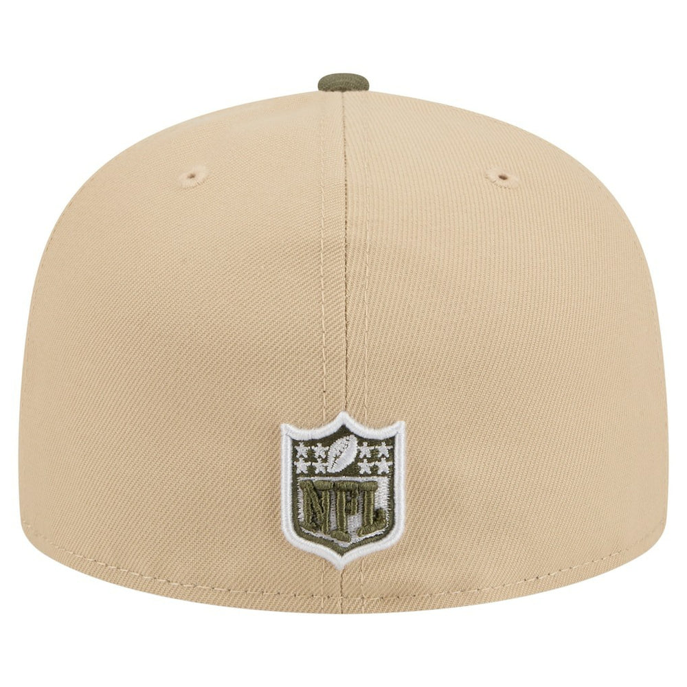Minnesota Vikings New Era Color Pack A-Frame 59FIFTY Fitted Hat - Light Beige/Olive Hats