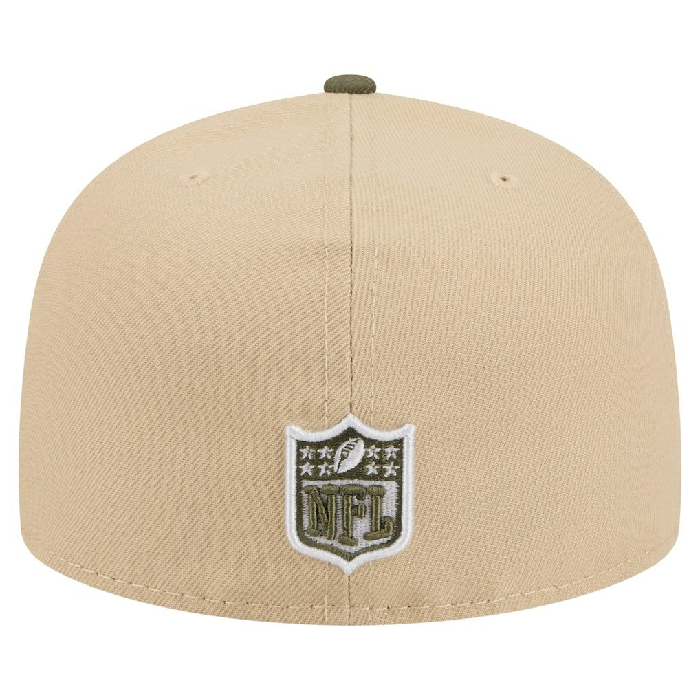 Cleveland Browns New Era Color Pack A-Frame 59FIFTY Fitted Hat - Beige/Olive Hats