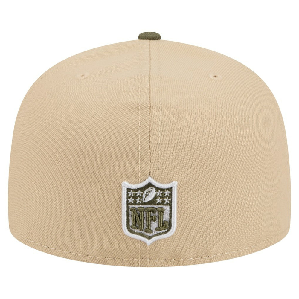 Cleveland Browns New Era Color Pack A-Frame 59FIFTY Fitted Hat - Beige/Olive Hats