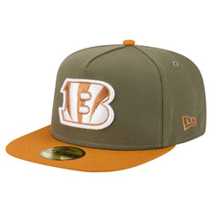 Cincinnati Bengals New Era Color Pack A-Frame 59FIFTY Fitted Hat - Olive/Brown Hats