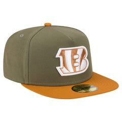 Cincinnati Bengals New Era Color Pack A-Frame 59FIFTY Fitted Hat - Olive/Brown Hats
