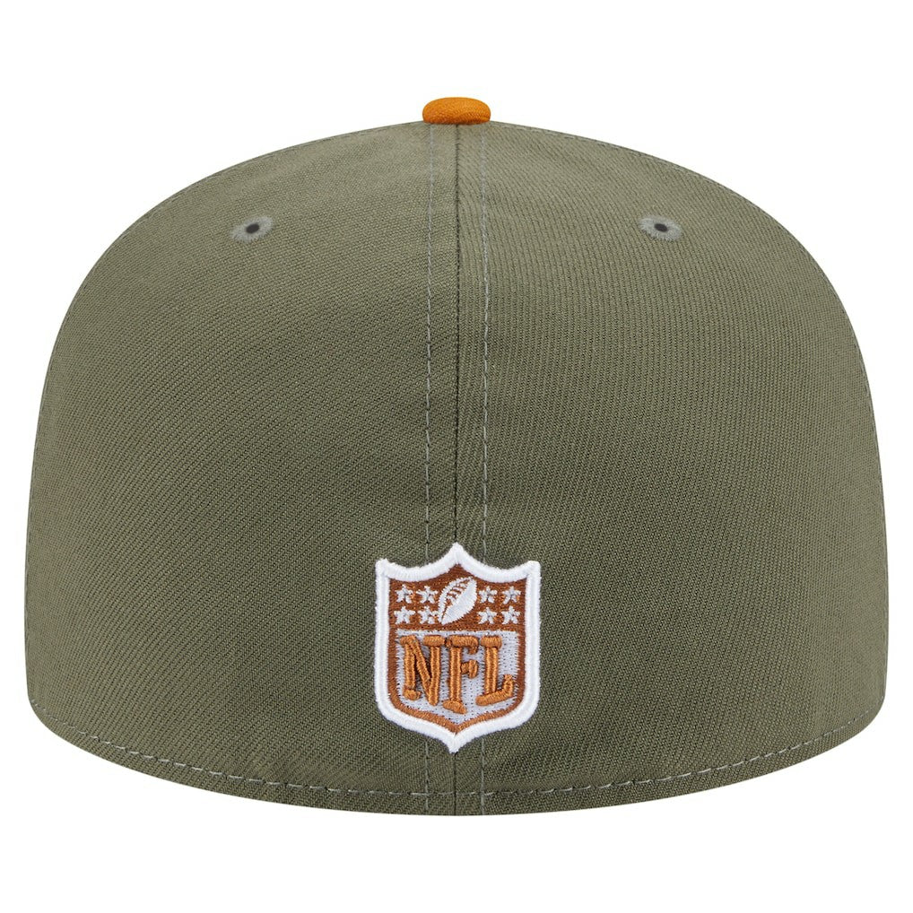 Detroit Lions New Era Color Pack A-Frame 59FIFTY Fitted Hat - Olive/Brown Hats