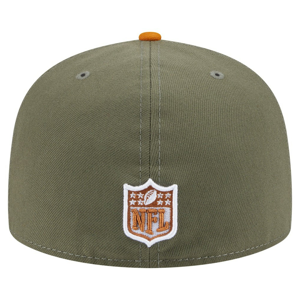 Detroit Lions New Era Color Pack A-Frame 59FIFTY Fitted Hat - Olive/Brown Hats