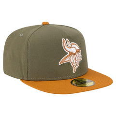 Minnesota Vikings New Era Color Pack A-Frame 59FIFTY Fitted Hat - Olive/Brown Hats