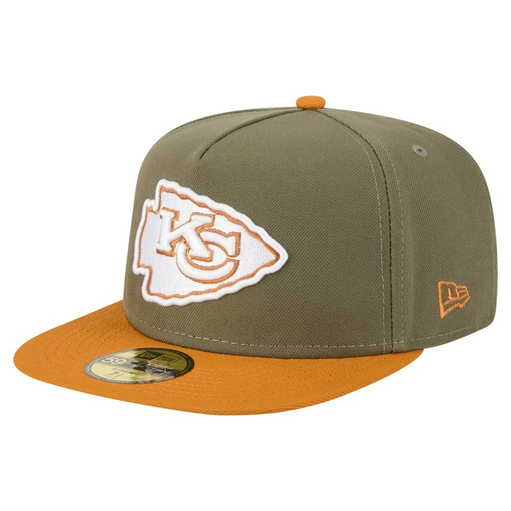 Kansas City Chiefs New Era Color Pack A-Frame 59FIFTY Fitted Hat - Olive/Brown Hats