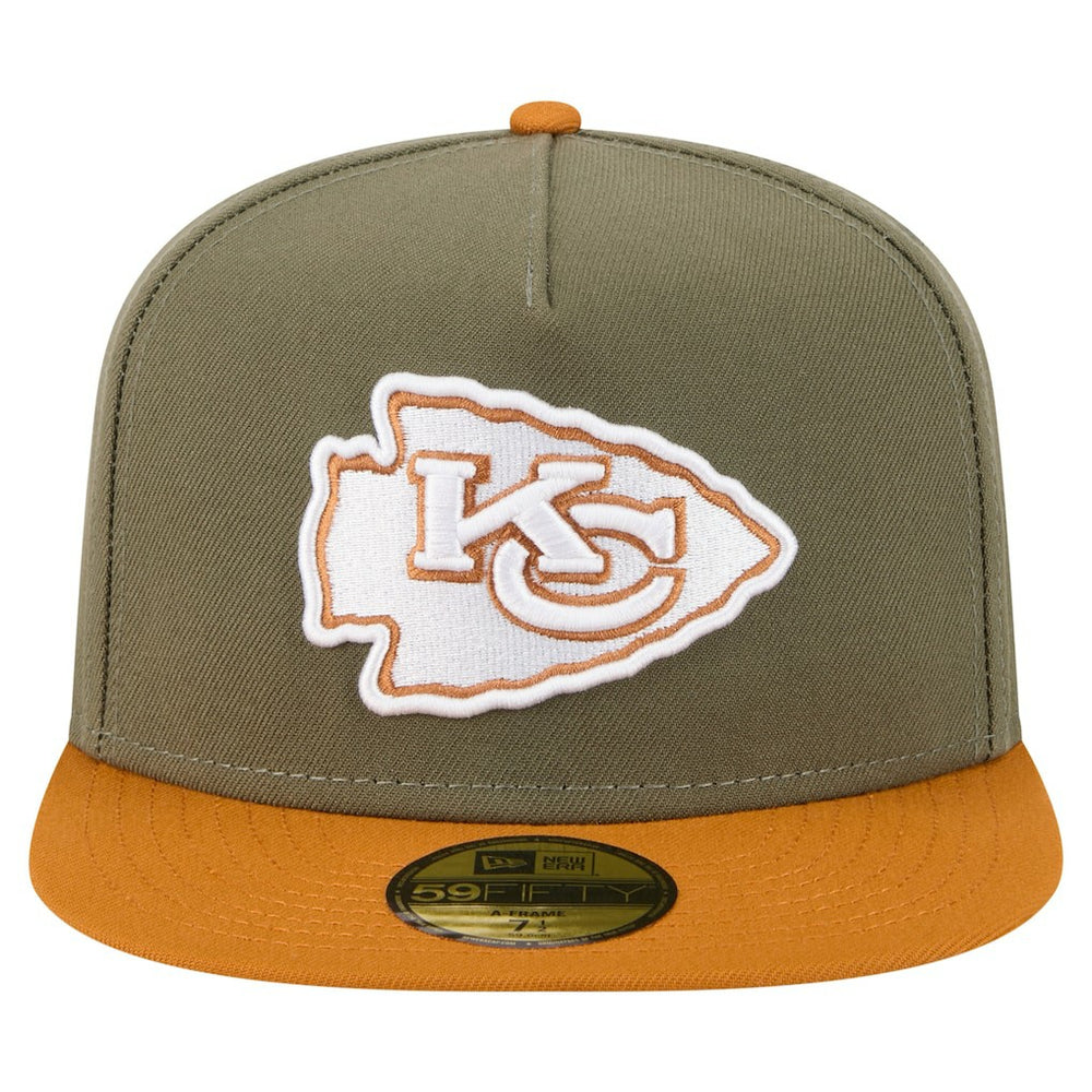 Kansas City Chiefs New Era Color Pack A-Frame 59FIFTY Fitted Hat - Olive/Brown Hats