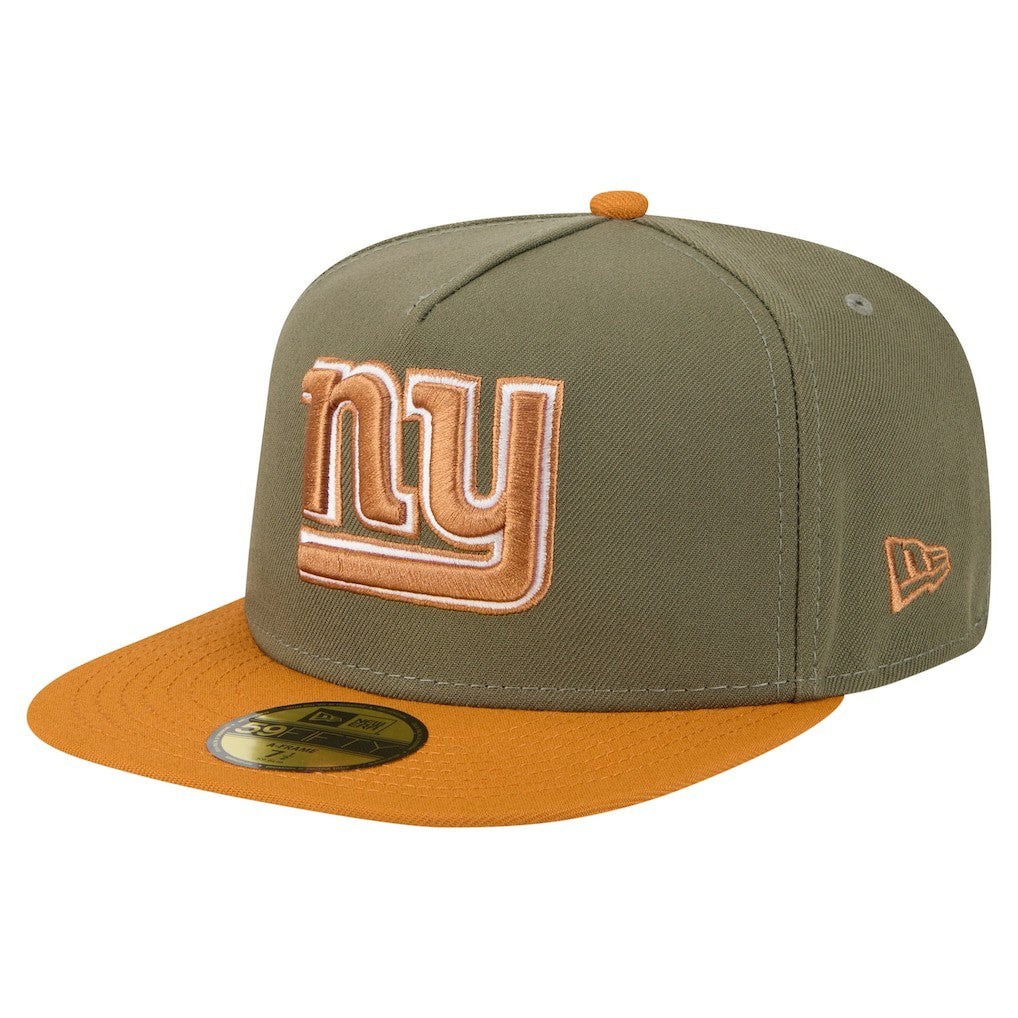 New York Giants New Era Color Pack A-Frame 59FIFTY Fitted Hat - Olive/Brown Hats
