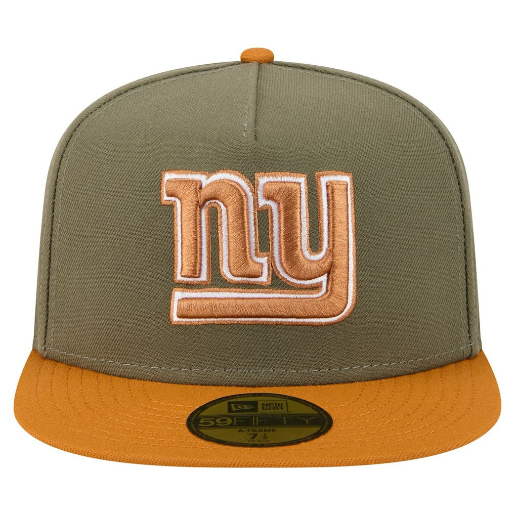 New York Giants New Era Color Pack A-Frame 59FIFTY Fitted Hat - Olive/Brown Hats
