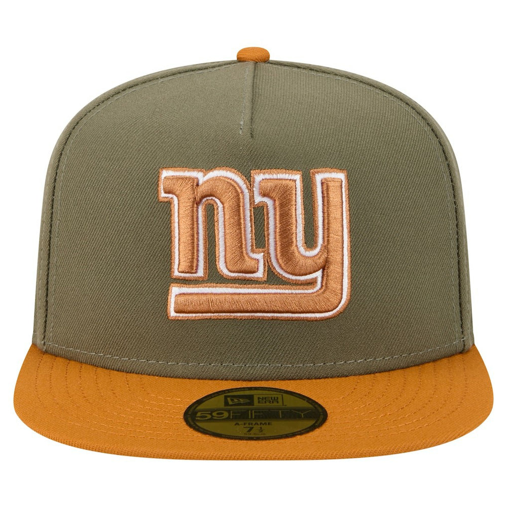 New York Giants New Era Color Pack A-Frame 59FIFTY Fitted Hat - Olive/Brown Hats