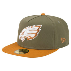 Philadelphia Eagles New Era Color Pack A-Frame 59FIFTY Fitted Hat - Olive/Brown Hats