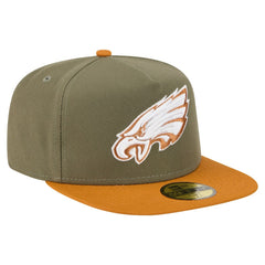 Philadelphia Eagles New Era Color Pack A-Frame 59FIFTY Fitted Hat - Olive/Brown Hats
