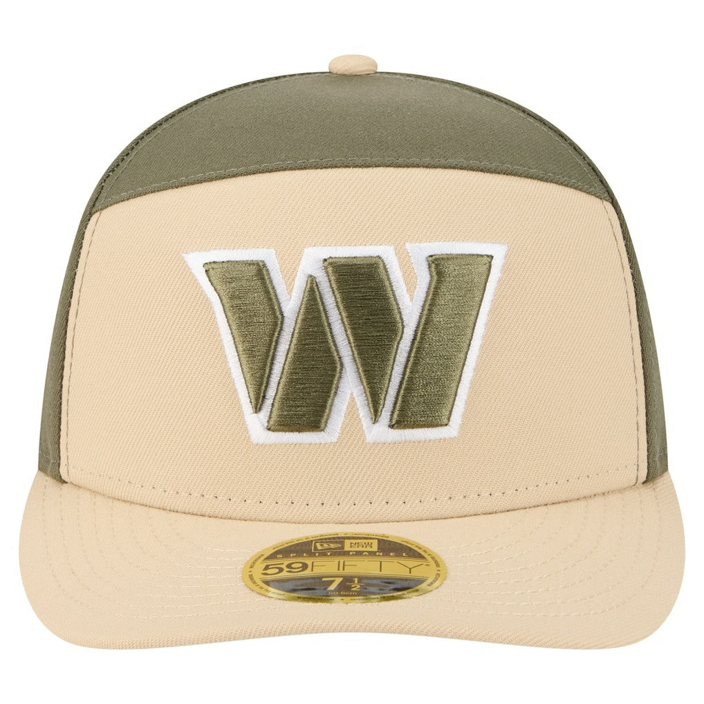 Washington Commanders New Era Two-Tone Color Pack Split Panel 59FIFTY Fitted Hat - Light Beige/Olive Hats