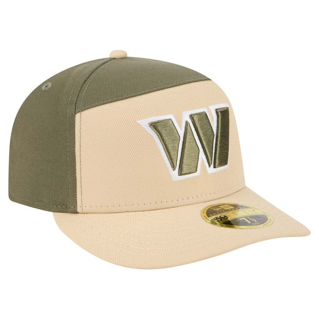 Washington Commanders New Era Two-Tone Color Pack Split Panel 59FIFTY Fitted Hat - Light Beige/Olive Hats