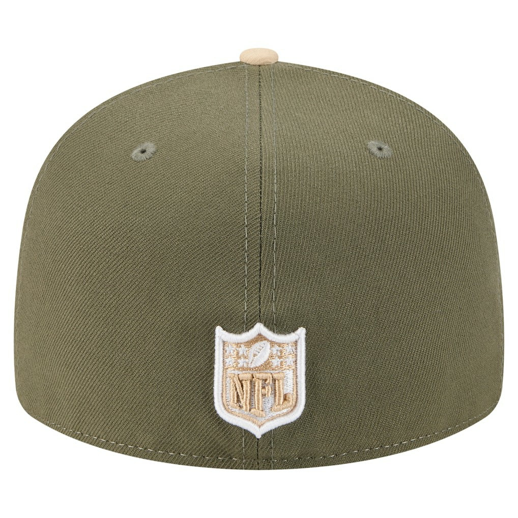 Washington Commanders New Era Two-Tone Color Pack Split Panel 59FIFTY Fitted Hat - Light Beige/Olive Hats