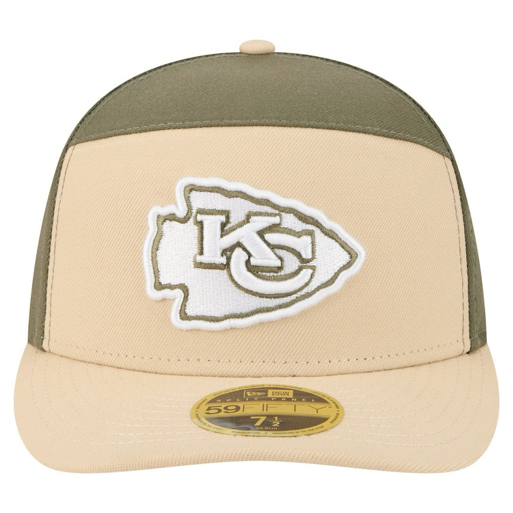 Kansas City Chiefs New Era Two-Tone Color Pack Split Panel 59FIFTY Fitted Hat - Light Beige/Olive Hats