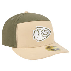 Kansas City Chiefs New Era Two-Tone Color Pack Split Panel 59FIFTY Fitted Hat - Light Beige/Olive Hats