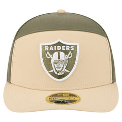 Las Vegas Raiders New Era Two-Tone Color Pack Split Panel 59FIFTY Fitted Hat - Light Beige/Olive Hats