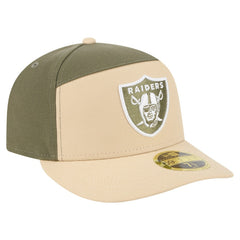 Las Vegas Raiders New Era Two-Tone Color Pack Split Panel 59FIFTY Fitted Hat - Light Beige/Olive Hats