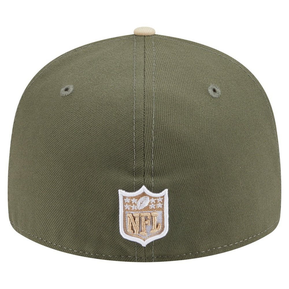 Miami Dolphins New Era Two-Tone Color Pack Split Panel 59FIFTY Fitted Hat - Light Beige/Olive Hats