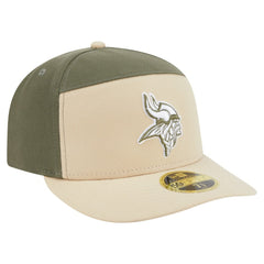 Minnesota Vikings New Era Two-Tone Color Pack Split Panel 59FIFTY Fitted Hat - Light Beige/Olive Hats