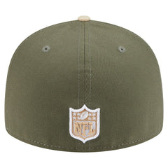 Minnesota Vikings New Era Two-Tone Color Pack Split Panel 59FIFTY Fitted Hat - Light Beige/Olive Hats