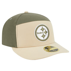 Pittsburgh Steelers New Era Two-Tone Color Pack Split Panel 59FIFTY Fitted Hat - Light Beige/Olive Hats