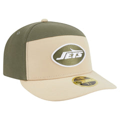 New York Jets New Era Two-Tone Color Pack Split Panel 59FIFTY Fitted Hat - Light Beige/Olive Hats