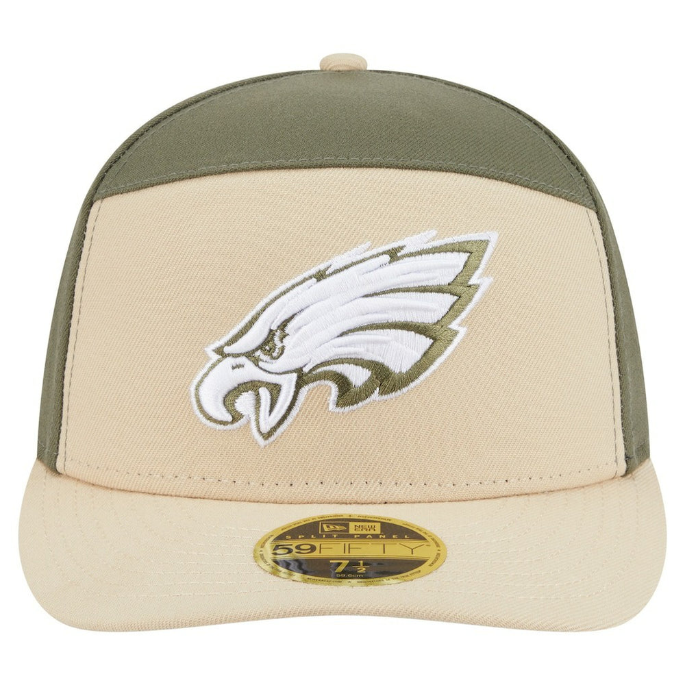 Philadelphia Eagles New Era Two-Tone Color Pack Split Panel 59FIFTY Fitted Hat - Light Beige/Olive Hats