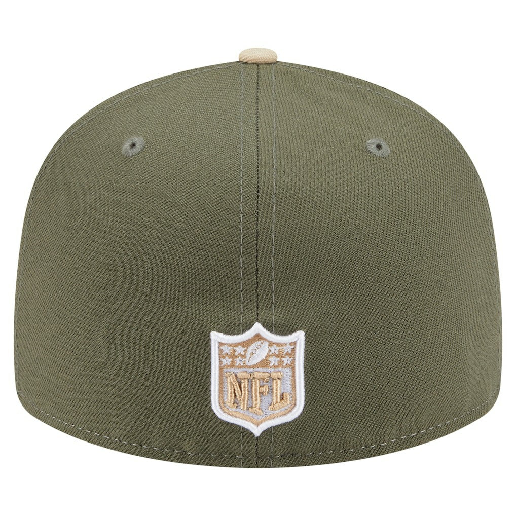 Philadelphia Eagles New Era Two-Tone Color Pack Split Panel 59FIFTY Fitted Hat - Light Beige/Olive Hats