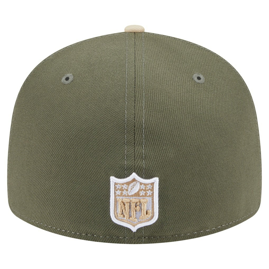 Detroit Lions New Era Two-Tone Color Pack Split Panel 59FIFTY Fitted Hat - Light Beige/Olive Hats