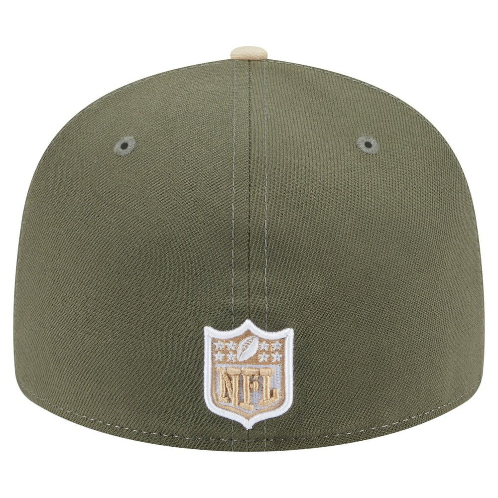 Detroit Lions New Era Two-Tone Color Pack Split Panel 59FIFTY Fitted Hat - Light Beige/Olive Hats