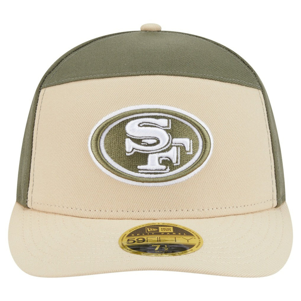 San Francisco 49ers New Era Two-Tone Color Pack Split Panel 59FIFTY Fitted Hat - Light Beige/Olive Hats