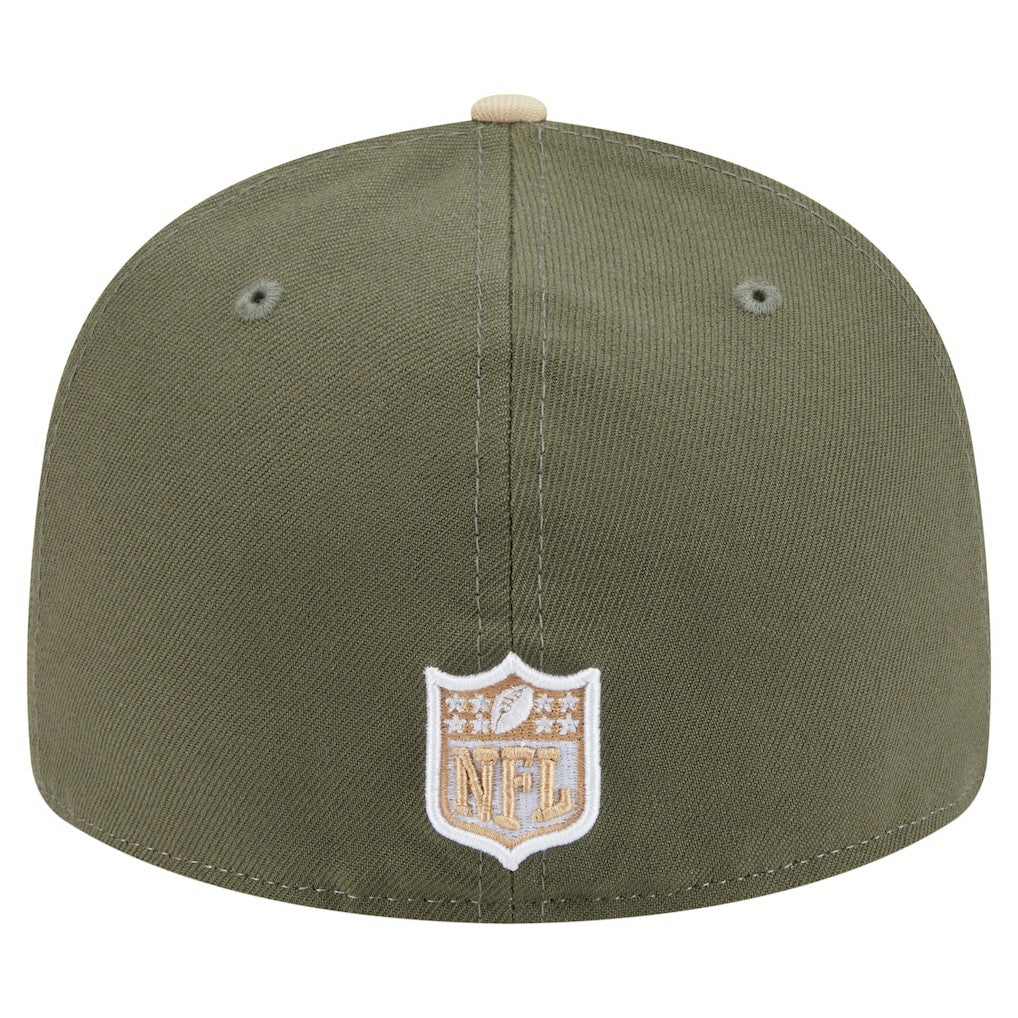 San Francisco 49ers New Era Two-Tone Color Pack Split Panel 59FIFTY Fitted Hat - Light Beige/Olive Hats