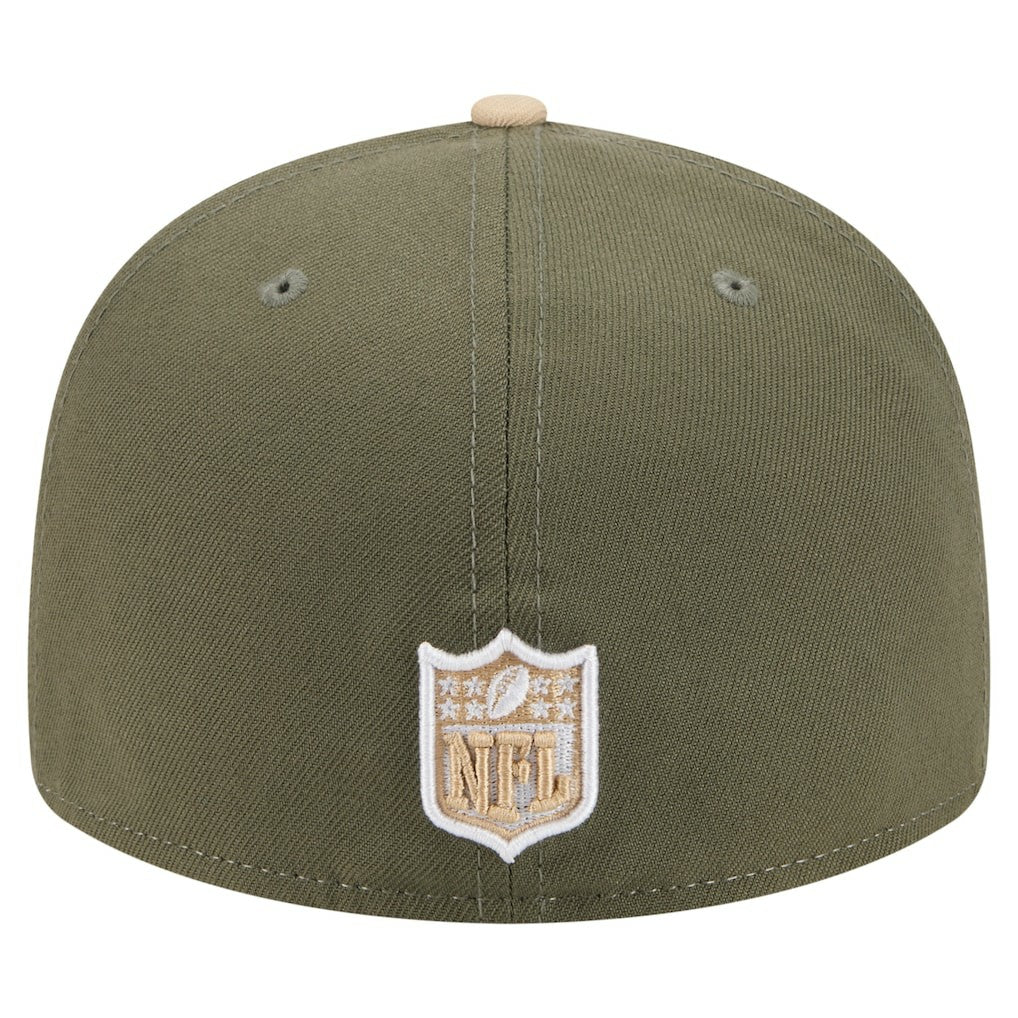Baltimore Ravens New Era Color Pack Split Panel 59FIFTY Fitted Hat - Light Beige/Olive Hats