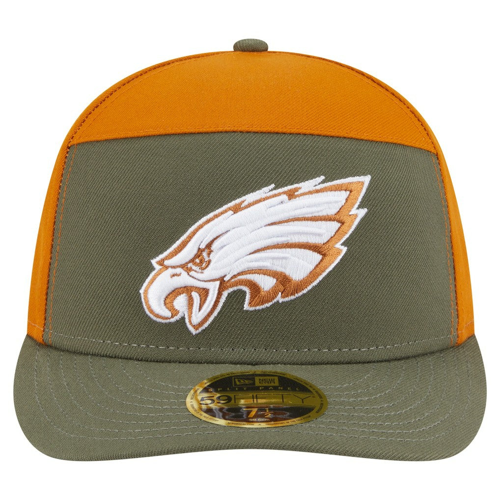 Philadelphia Eagles New Era Two-Tone Color Pack Split Panel 59FIFTY Fitted Hat - Olive/Brown Hats