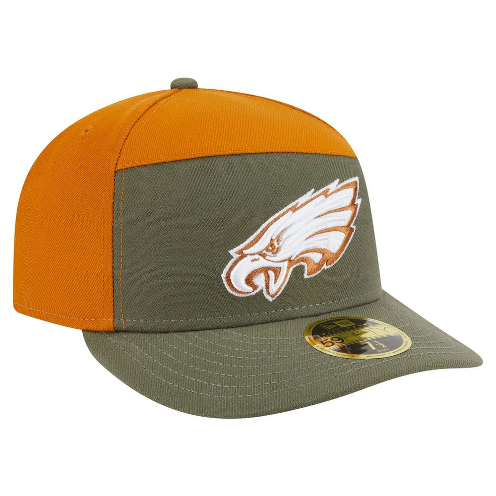 Philadelphia Eagles New Era Two-Tone Color Pack Split Panel 59FIFTY Fitted Hat - Olive/Brown Hats